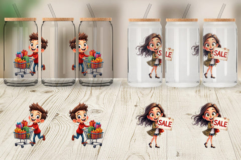 Glass Can Black Friday Frenzy Sublimation artnoy 