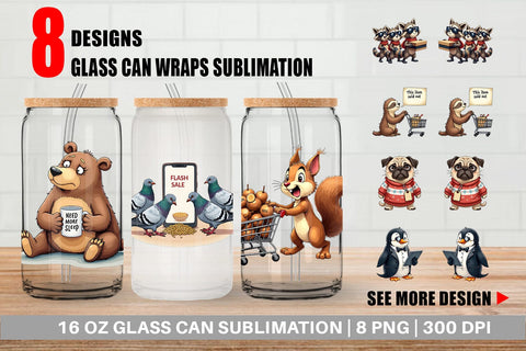 Glass Can Black Friday Frenzy Sublimation artnoy 