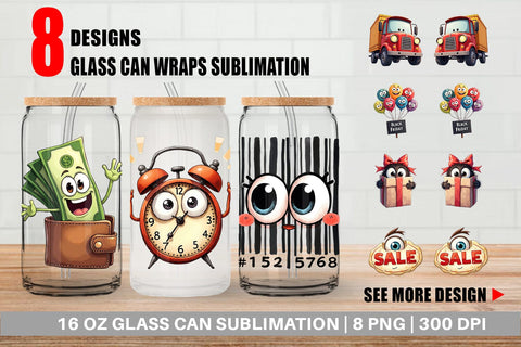 Glass Can Black Friday Icons Sublimation artnoy 