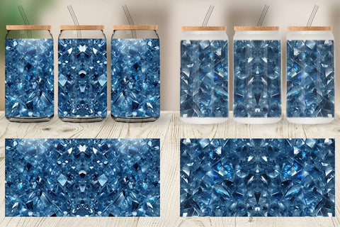 Glass Can Blue Crystal Sublimation artnoy 