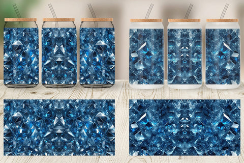 Glass Can Blue Crystal Sublimation artnoy 
