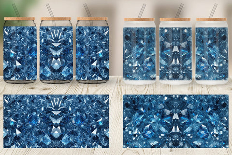 Glass Can Blue Crystal Sublimation artnoy 