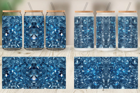 Glass Can Blue Crystal Sublimation artnoy 