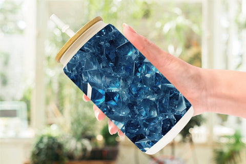 Glass Can Blue Crystal Sublimation artnoy 