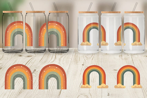 Glass Can Boho Autumn Rainbows Sublimation artnoy 