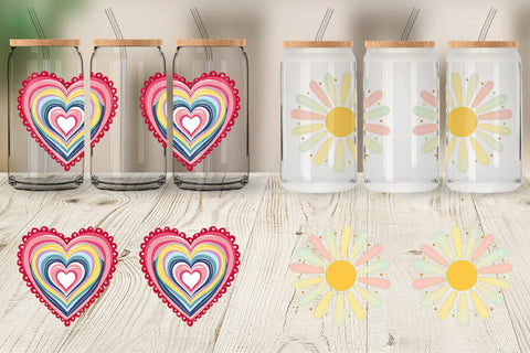 Glass Can Boho Rainbow Pastels Sublimation artnoy 