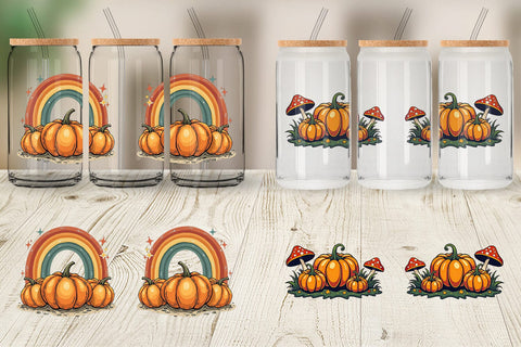 Glass Can Boho Retro Pumpkin Sublimation artnoy 