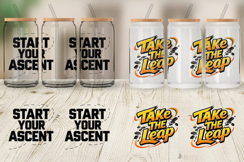 Glass Can Bold Action Graduation Quotes Sublimation artnoy 