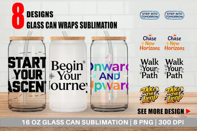 Glass Can Bold Action Graduation Quotes Sublimation artnoy 