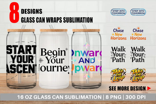 Glass Can Bold Action Graduation Quotes Sublimation artnoy 