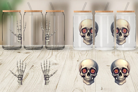 Glass Can Bone Motifs Sublimation artnoy 