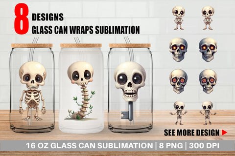 Glass Can Bone Motifs Sublimation artnoy 