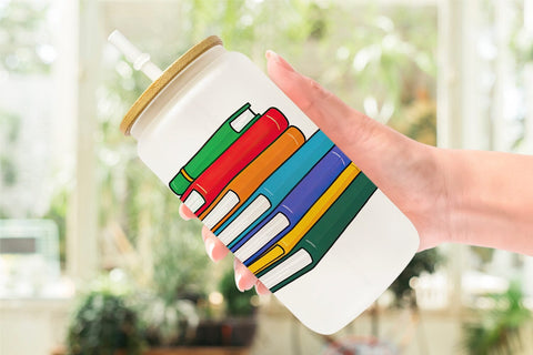 Glass Can Book Stack Sublimation artnoy 
