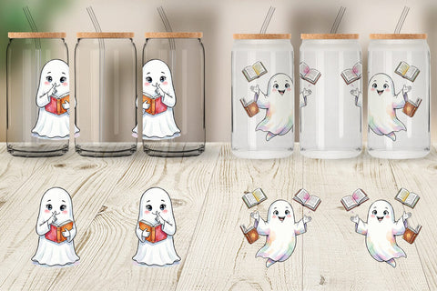 Glass Can Bookish Librarian Ghost Art Sublimation artnoy 