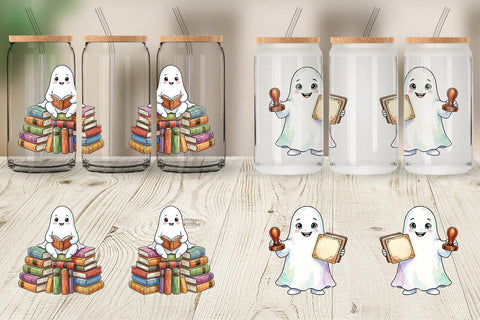 Glass Can Bookish Librarian Ghost Art Sublimation artnoy 