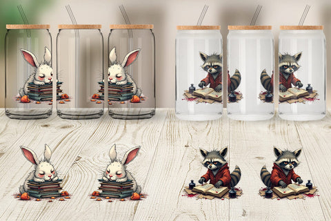 Glass Can Bookworm Critters Sublimation artnoy 