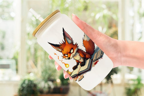 Glass Can Bookworm Critters Sublimation artnoy 