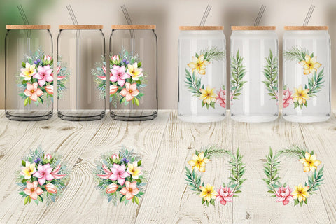 Glass Can Botanical Bloom Sublimation artnoy 
