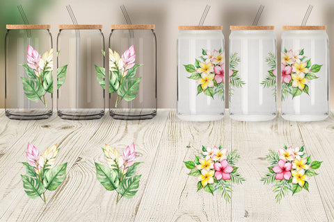 Glass Can Botanical Bloom Sublimation artnoy 