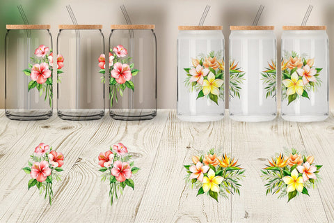 Glass Can Botanical Bloom Sublimation artnoy 