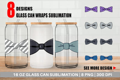 Glass Can Bowtie Sublimation artnoy 