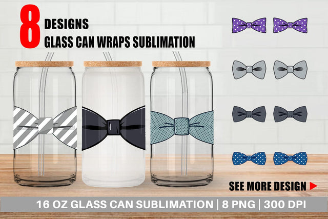 Glass Can Bowtie Sublimation artnoy 