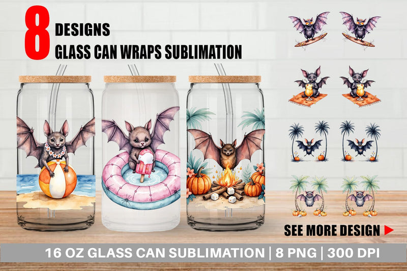 Glass Can Breezy Bat Nights Sublimation artnoy 
