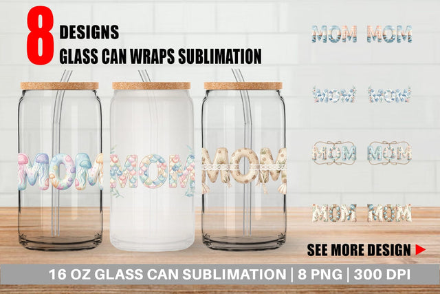 Glass Can Breezy Coastal MOM Nautical Sublimation artnoy 