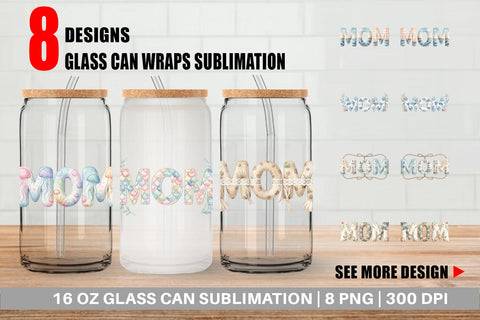 Glass Can Breezy Coastal MOM Nautical Sublimation artnoy 