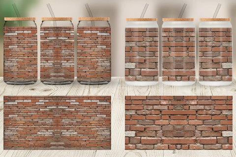 Glass Can Brick Wall Sublimation artnoy 