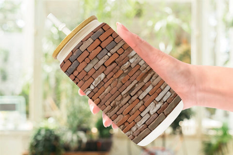 Glass Can Brick Wall Sublimation artnoy 