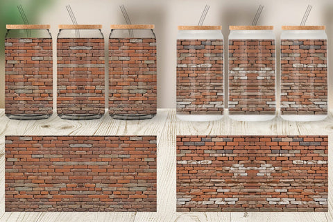 Glass Can Brick Wall Sublimation artnoy 