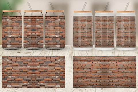 Glass Can Brick Wall Sublimation artnoy 