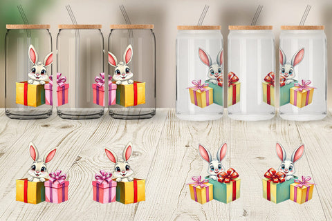 Glass Can Bunny Gift Sublimation artnoy 