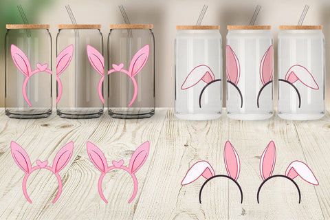 Glass Can Bunny Headband Sublimation artnoy 