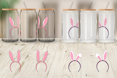 Glass Can Bunny Headband Sublimation artnoy 