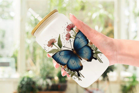 Glass Can Butterfly illustration Sublimation artnoy 