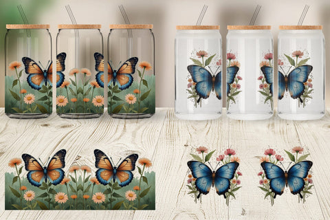 Glass Can Butterfly illustration Sublimation artnoy 
