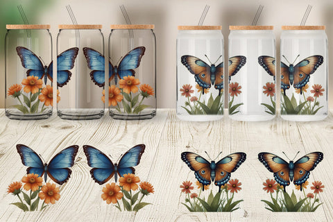 Glass Can Butterfly illustration Sublimation artnoy 