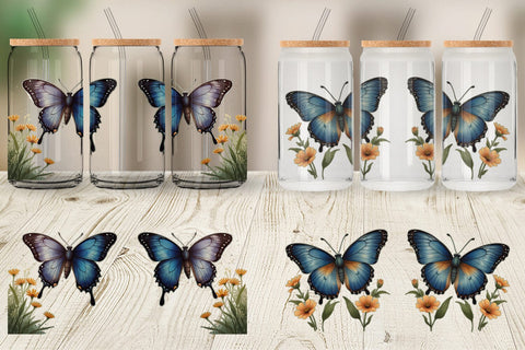 Glass Can Butterfly illustration Sublimation artnoy 