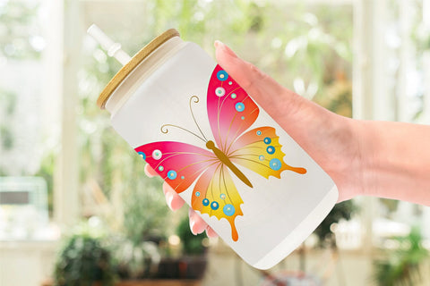 Glass Can Butterfly Sublimation artnoy 