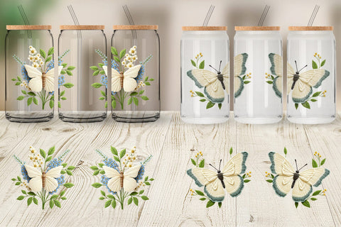 Glass Can Cabbage White Butterfly Sublimation artnoy 