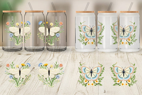 Glass Can Cabbage White Butterfly Sublimation artnoy 