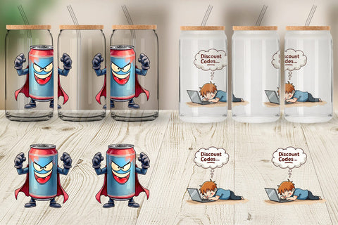 Glass Can Caffeine Commerce Sublimation artnoy 