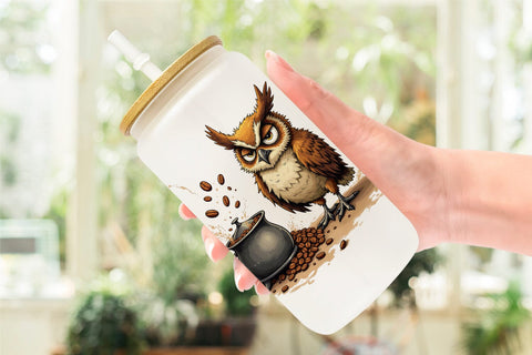 Glass Can Caffeine Critters Sublimation artnoy 
