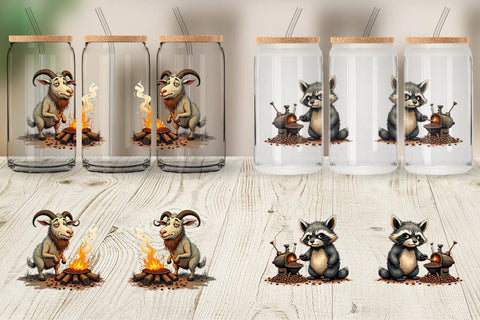 Glass Can Caffeine Critters Sublimation artnoy 
