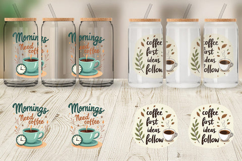 Glass Can Caffeine Kick Quotes Sublimation artnoy 