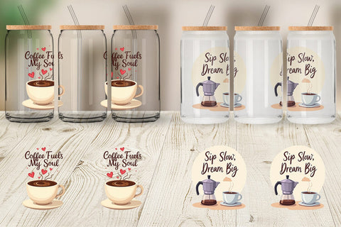 Glass Can Caffeine Kick Quotes Sublimation artnoy 