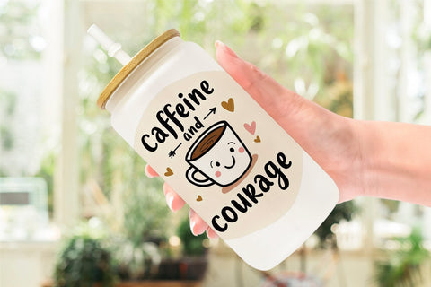 Glass Can Caffeine Kick Quotes Sublimation artnoy 