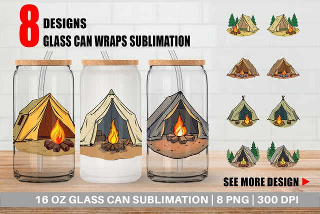 Glass Can Camping Tent Sublimation artnoy 